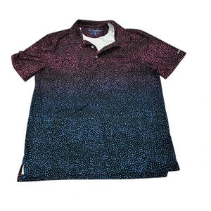 Chubbies Performance Polo Shirt Size Med Multi Color Black Pink Blue Speckle